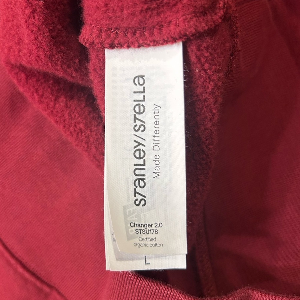 Stanley Stella Organic Cotton”London” Sweatshirt Burgundy Women’s Size Large - Picture 3 of 9